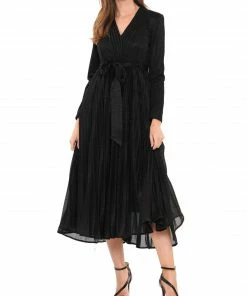 Why Dress Metallic Fabric Pleated Dress DRESSES 22 Why Dress Metallic Fabric Pleated Dress DRESSES