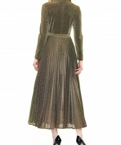 Why Dress Metallic Fabric Pleated Dress DRESSES 28 Why Dress Metallic Fabric Pleated Dress DRESSES