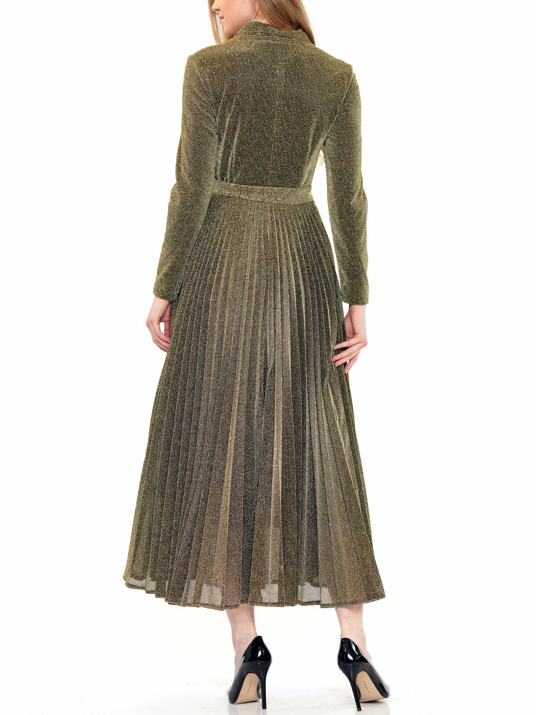 Why Dress Metallic Fabric Pleated Dress DRESSES 14 Why Dress Metallic Fabric Pleated Dress DRESSES