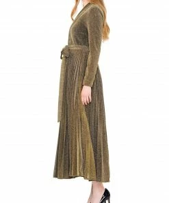 Why Dress Metallic Fabric Pleated Dress DRESSES 21 Why Dress Metallic Fabric Pleated Dress DRESSES