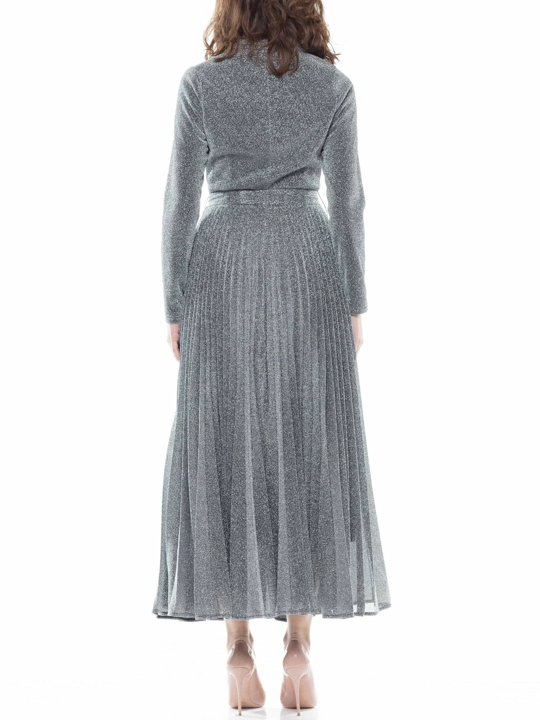 Why Dress Metallic Fabric Pleated Dress DRESSES 11 Why Dress Metallic Fabric Pleated Dress DRESSES