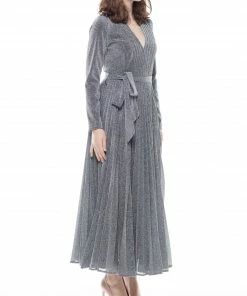 Why Dress Metallic Fabric Pleated Dress DRESSES 24 Why Dress Metallic Fabric Pleated Dress DRESSES