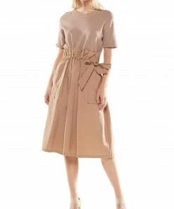 Why Dress Mixed Media Knit And Woven Dress