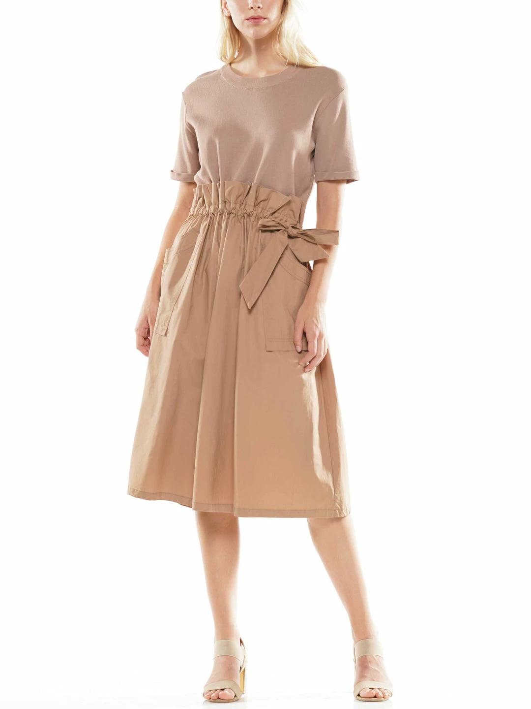 Why Dress Mixed Media Knit And Woven Dress 3 Why Dress Mixed Media Knit And Woven Dress