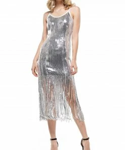 Why Dress Dance The Night Away Fringe Sequin Dress