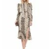 Why Dress Snake Print Puff Sleeve Dress 1 Why Dress Snake Print Puff Sleeve Dress