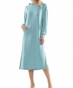 Why Dress NEW ARRIVALS Light Lyocell Hooded Pocket Dress With Gemstone