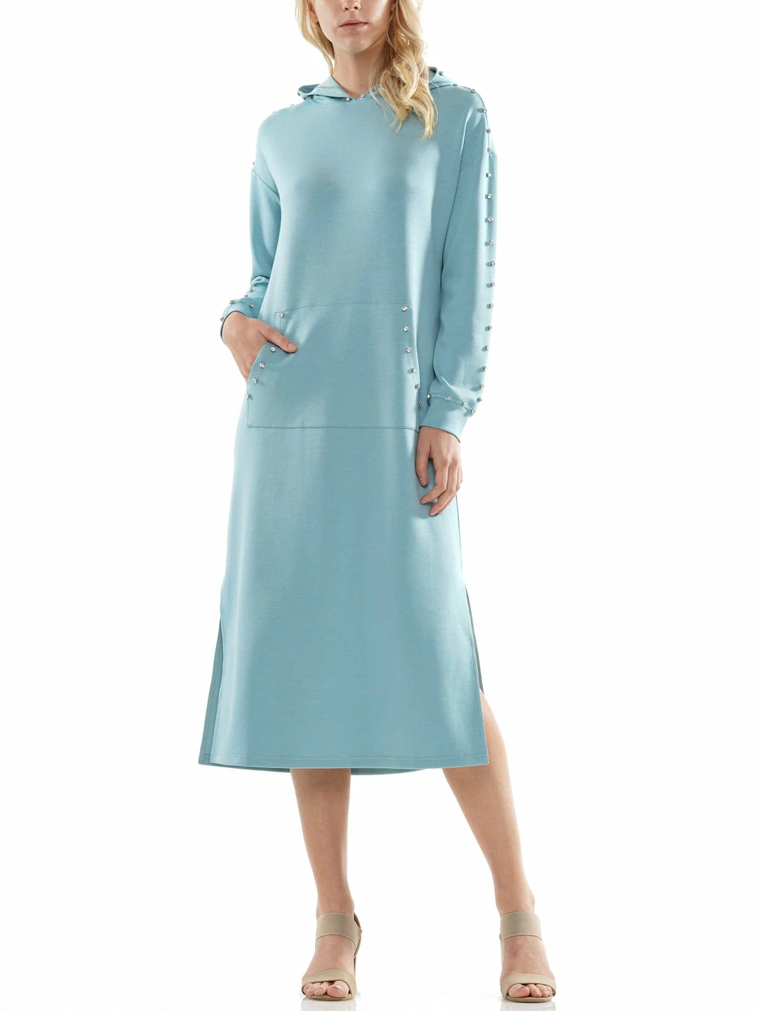 Why Dress NEW ARRIVALS Light Lyocell Hooded Pocket Dress With Gemstone 3 Why Dress NEW ARRIVALS Light Lyocell Hooded Pocket Dress With Gemstone