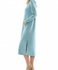 Why Dress NEW ARRIVALS Light Lyocell Hooded Pocket Dress With Gemstone