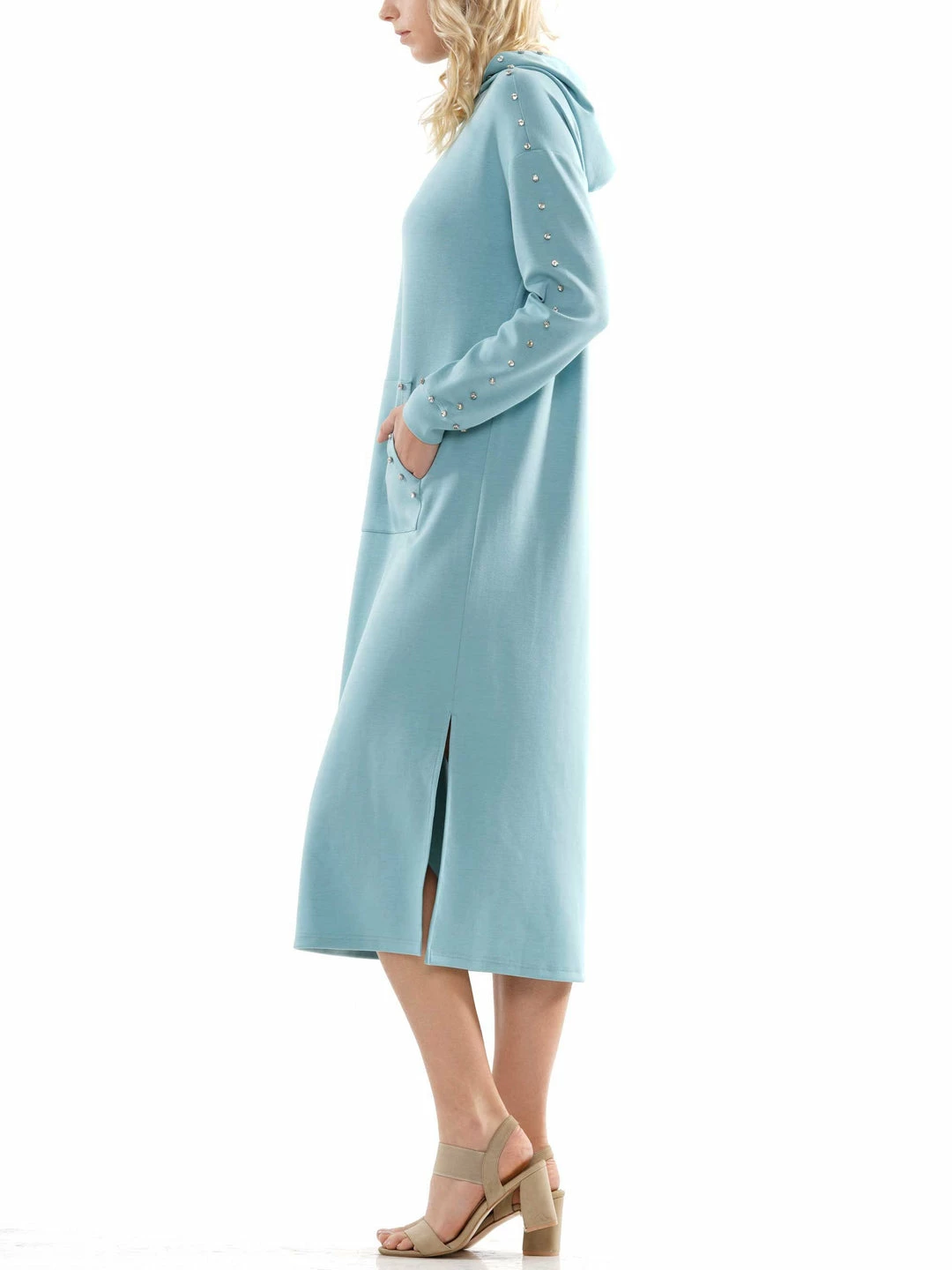 Why Dress NEW ARRIVALS Light Lyocell Hooded Pocket Dress With Gemstone 4 Why Dress NEW ARRIVALS Light Lyocell Hooded Pocket Dress With Gemstone