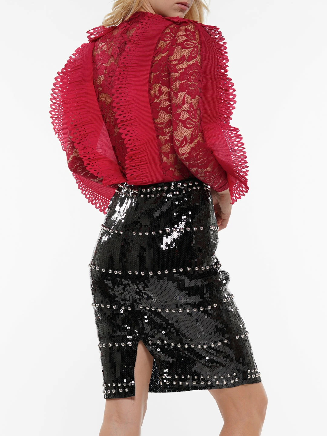 Why Dress BODYSUITS Ruffled Lace Perspective Long Sleeve Bodysuit 16 Why Dress BODYSUITS Ruffled Lace Perspective Long Sleeve Bodysuit