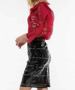 Why Dress BODYSUITS Ruffled Lace Perspective Long Sleeve Bodysuit 35 Why Dress BODYSUITS Ruffled Lace Perspective Long Sleeve Bodysuit