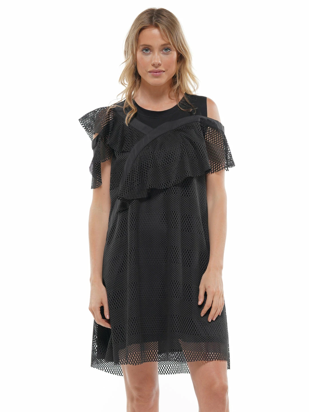 Why Dress DRESSES LACE CUTOUT SHOULDER MESH DRESS 3 Why Dress DRESSES LACE CUTOUT SHOULDER MESH DRESS