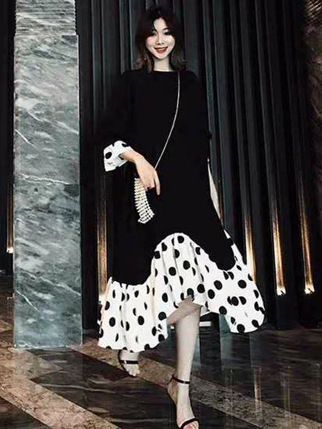 Why Dress CHIFFON SPLICE FLOUNCE SKIRT DRESS 6 Why Dress CHIFFON SPLICE FLOUNCE SKIRT DRESS
