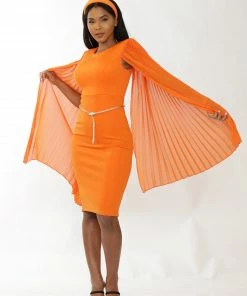 Why Dress PLEATED SLEEVE MIDI DRESS DRESSES 15 Why Dress PLEATED SLEEVE MIDI DRESS DRESSES