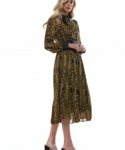 Why Dress SQUARE NECK TIE WAIST MIDI DRESS