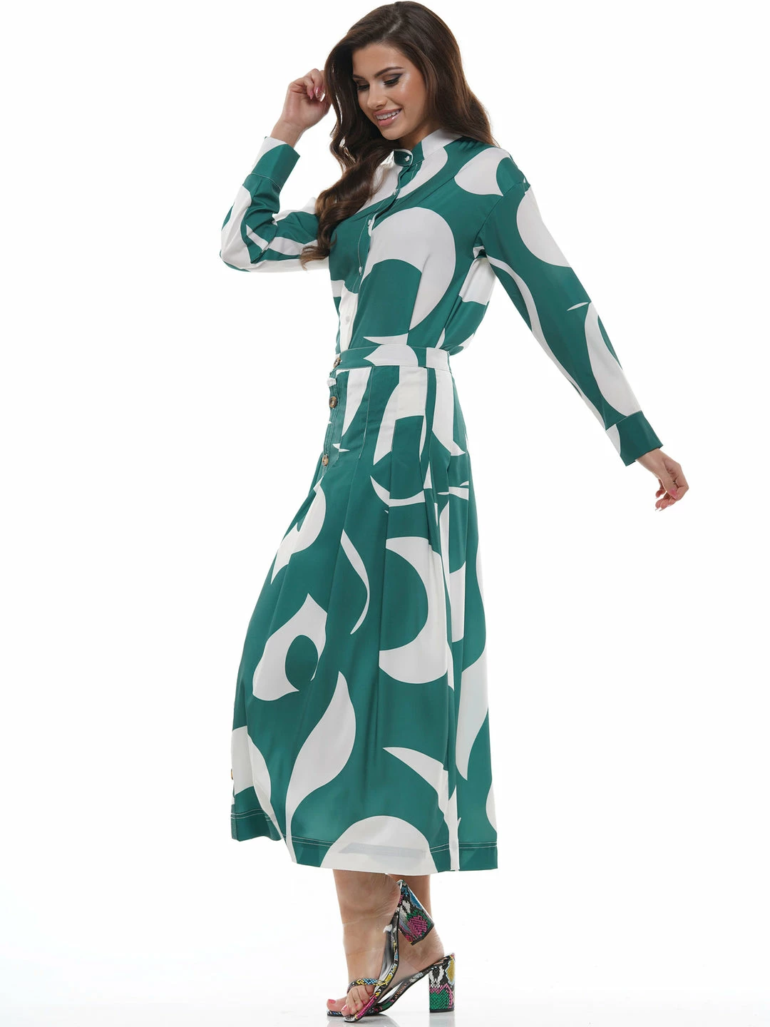Why Dress DRESSES PRINT BUTTON DOWN MIDI DRESS 4 Why Dress DRESSES PRINT BUTTON DOWN MIDI DRESS