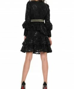 Why Dress Ruffle Tiered Tie Waist Sequin Lace Mini Dress 7 Why Dress Ruffle Tiered Tie Waist Sequin Lace Mini Dress