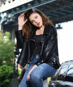 Why Dress LEATHER ZIPPER MOTORCYCLE JACKET COAT