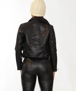 Why Dress LEATHER ASYMMETRICAL ZIPPED BIKER BOMER JACKET OUTERWEAR 34 Why Dress LEATHER ASYMMETRICAL ZIPPED BIKER BOMER JACKET OUTERWEAR