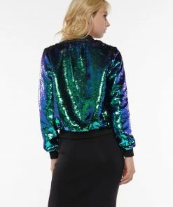 Why Dress SEQUIN SPARKLY ZIPPER JACKET