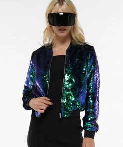 Why Dress SEQUIN SPARKLY ZIPPER JACKET