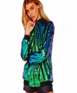 Why Dress SEQUIN SPARKLY ZIPPER JACKET