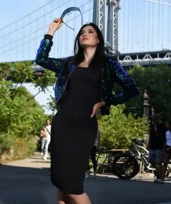 Why Dress SEQUIN SPARKLY ZIPPER JACKET
