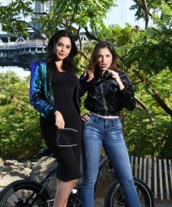 Why Dress SEQUIN SPARKLY ZIPPER JACKET