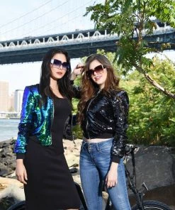 Why Dress SEQUIN SPARKLY ZIPPER JACKET