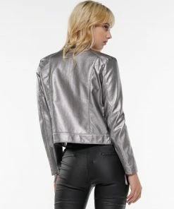 Why Dress LEATHER PU BUTTON DETAIL ZIPPER JACKET 10 Why Dress LEATHER PU BUTTON DETAIL ZIPPER JACKET