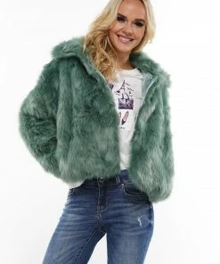 Why Dress FAUX FUR CROP JACKET