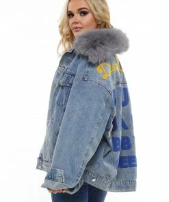 Why Dress DENIM JACKET WITH FAUX FUR OUTERWEAR