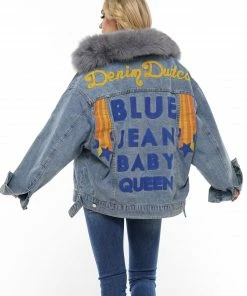 Why Dress DENIM JACKET WITH FAUX FUR OUTERWEAR 8 Why Dress DENIM JACKET WITH FAUX FUR OUTERWEAR