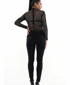 Why Dress MESH WITH HEATSTONES JUMPSUITS