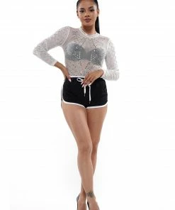 Why Dress MESH WITH HEATSTONES JUMPSUITS