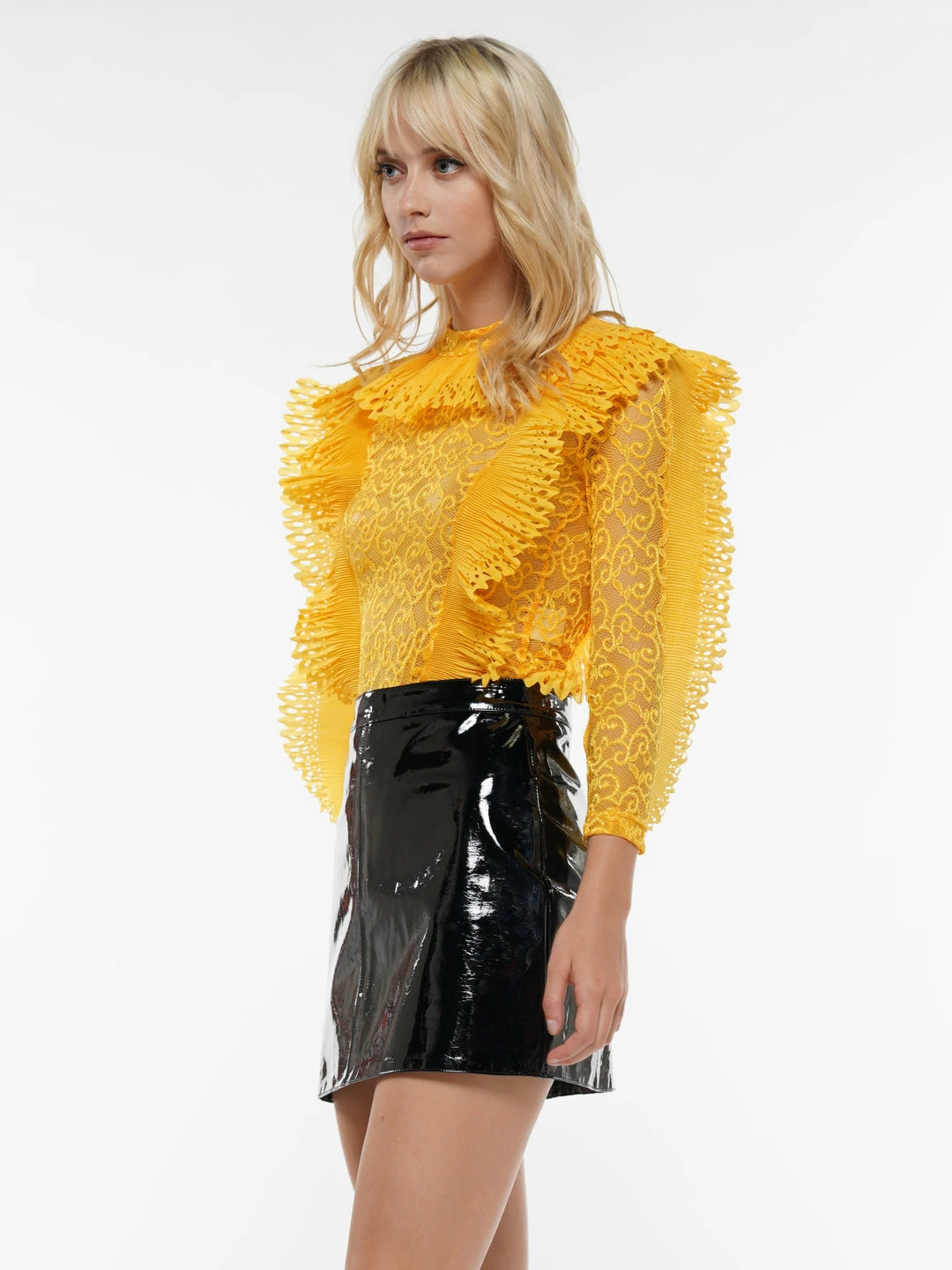 Why Dress BODYSUITS Ruffled Lace Perspective Long Sleeve Bodysuit 15 Why Dress BODYSUITS Ruffled Lace Perspective Long Sleeve Bodysuit