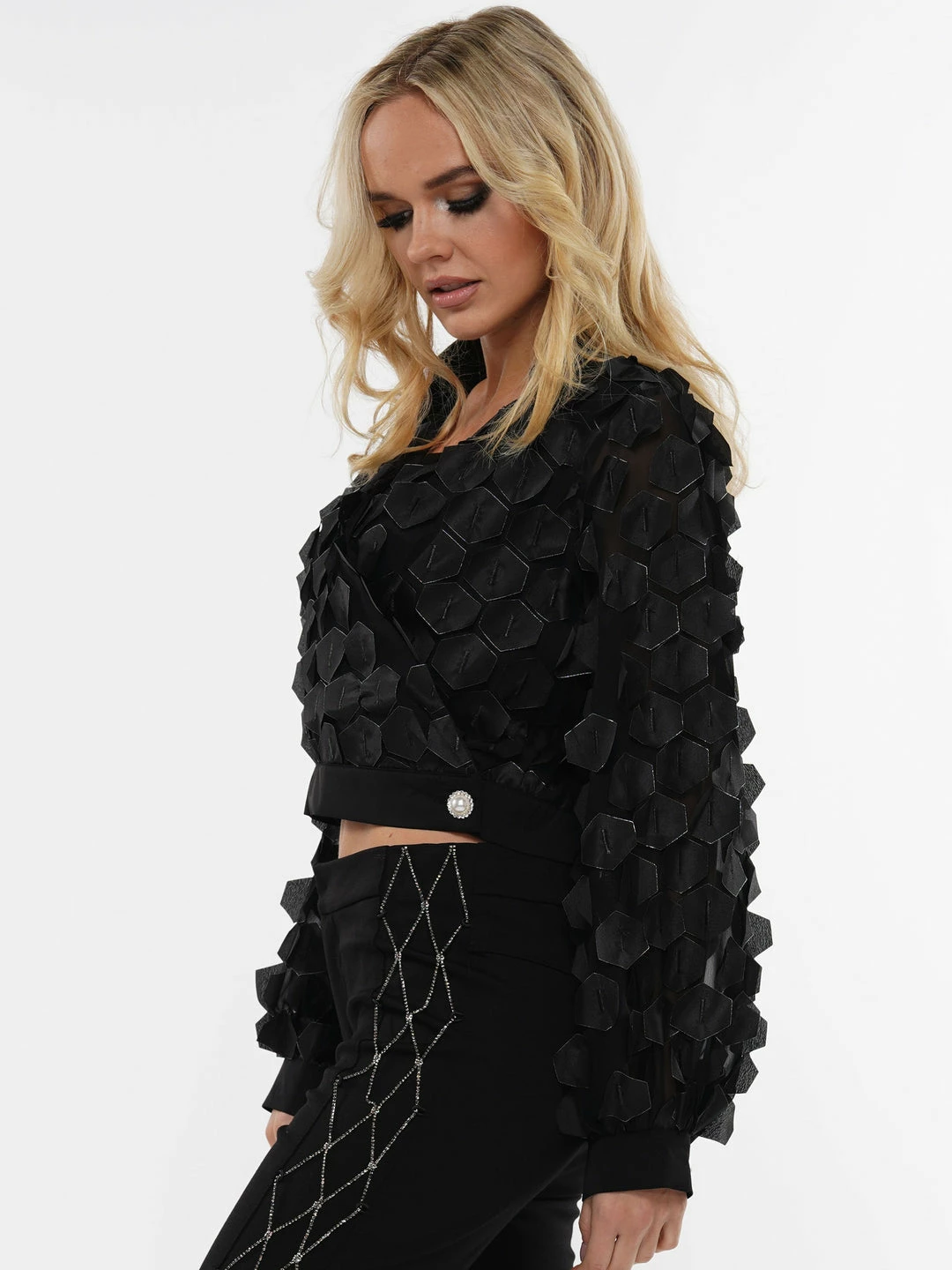 Why Dress PETAL TRIM SHORT BLOUSE TOP 8 Why Dress PETAL TRIM SHORT BLOUSE TOP