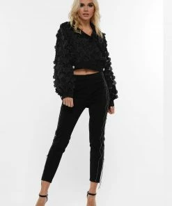 Why Dress PETAL TRIM SHORT BLOUSE TOP 19 Why Dress PETAL TRIM SHORT BLOUSE TOP