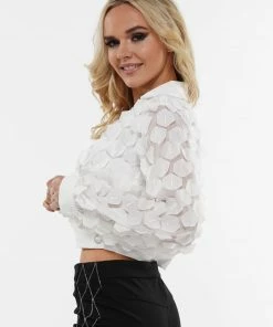 Why Dress PETAL TRIM SHORT BLOUSE TOP