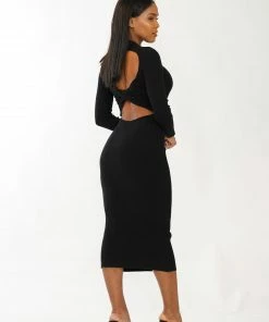 Why Dress BACKLESS CROSS DETAIL MERMAID DRESS KNIT TOP