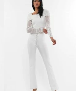 Why Dress EYELET CHAIN DETAIL JUMPSUIT