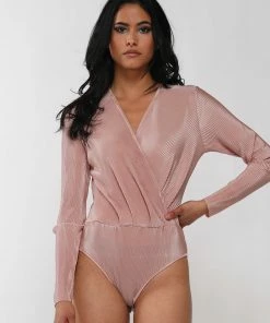 Why Dress STRIPED FABRIC CROSS FRONT BODYSUIT 17 Why Dress STRIPED FABRIC CROSS FRONT BODYSUIT