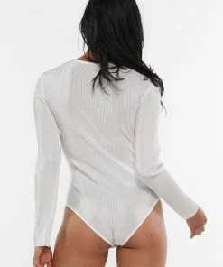 Why Dress STRIPED FABRIC CROSS FRONT BODYSUIT 22 Why Dress STRIPED FABRIC CROSS FRONT BODYSUIT