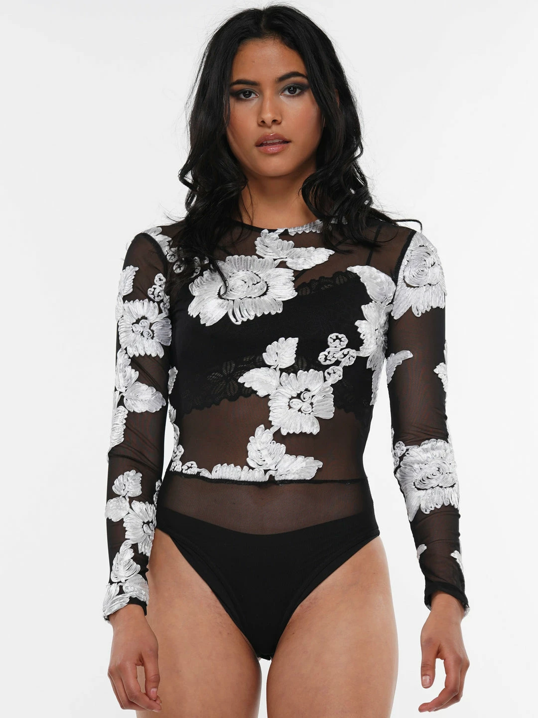 Why Dress EMBROIDERY LACE CHIFFON SEE-THROUGH BODYSUIT JUMPSUITS 3 Why Dress EMBROIDERY LACE CHIFFON SEE-THROUGH BODYSUIT JUMPSUITS