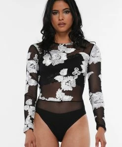 Why Dress EMBROIDERY LACE CHIFFON SEE-THROUGH BODYSUIT JUMPSUITS 16 Why Dress EMBROIDERY LACE CHIFFON SEE-THROUGH BODYSUIT JUMPSUITS