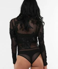 Why Dress EMBROIDERY LACE CHIFFON SEE-THROUGH BODYSUIT JUMPSUITS 15 Why Dress EMBROIDERY LACE CHIFFON SEE-THROUGH BODYSUIT JUMPSUITS