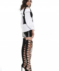 Why Dress Vest Off Shoulder Puffy Long Sleeve