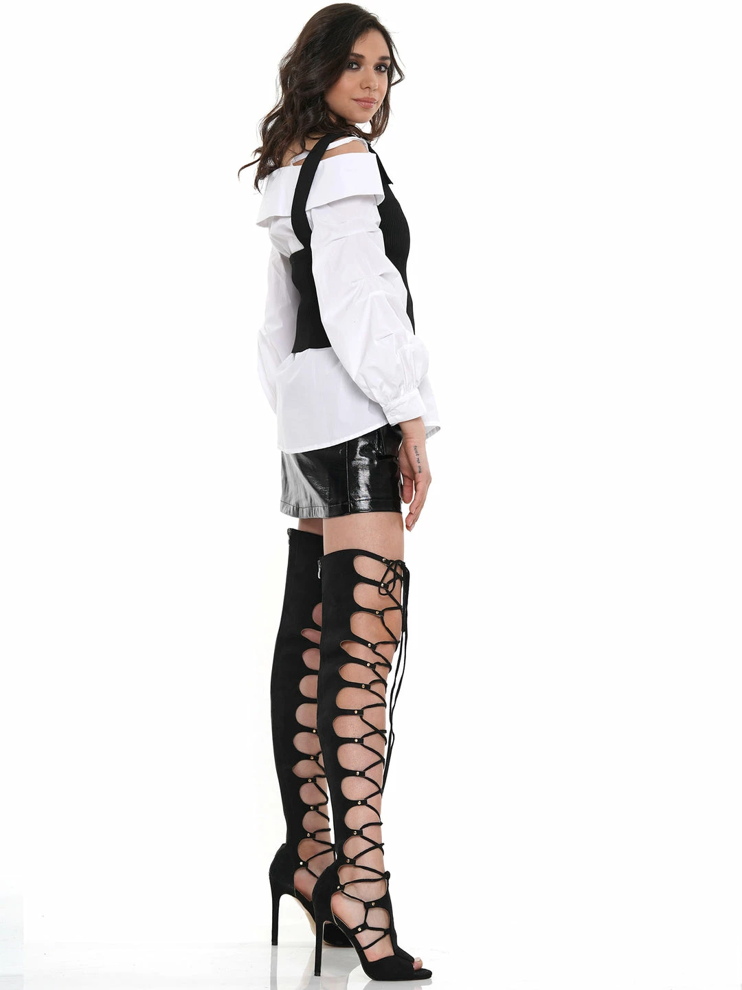 Why Dress Vest Off Shoulder Puffy Long Sleeve 4 Why Dress Vest Off Shoulder Puffy Long Sleeve