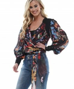 Why Dress Floral Puffy Sleeve Blouse